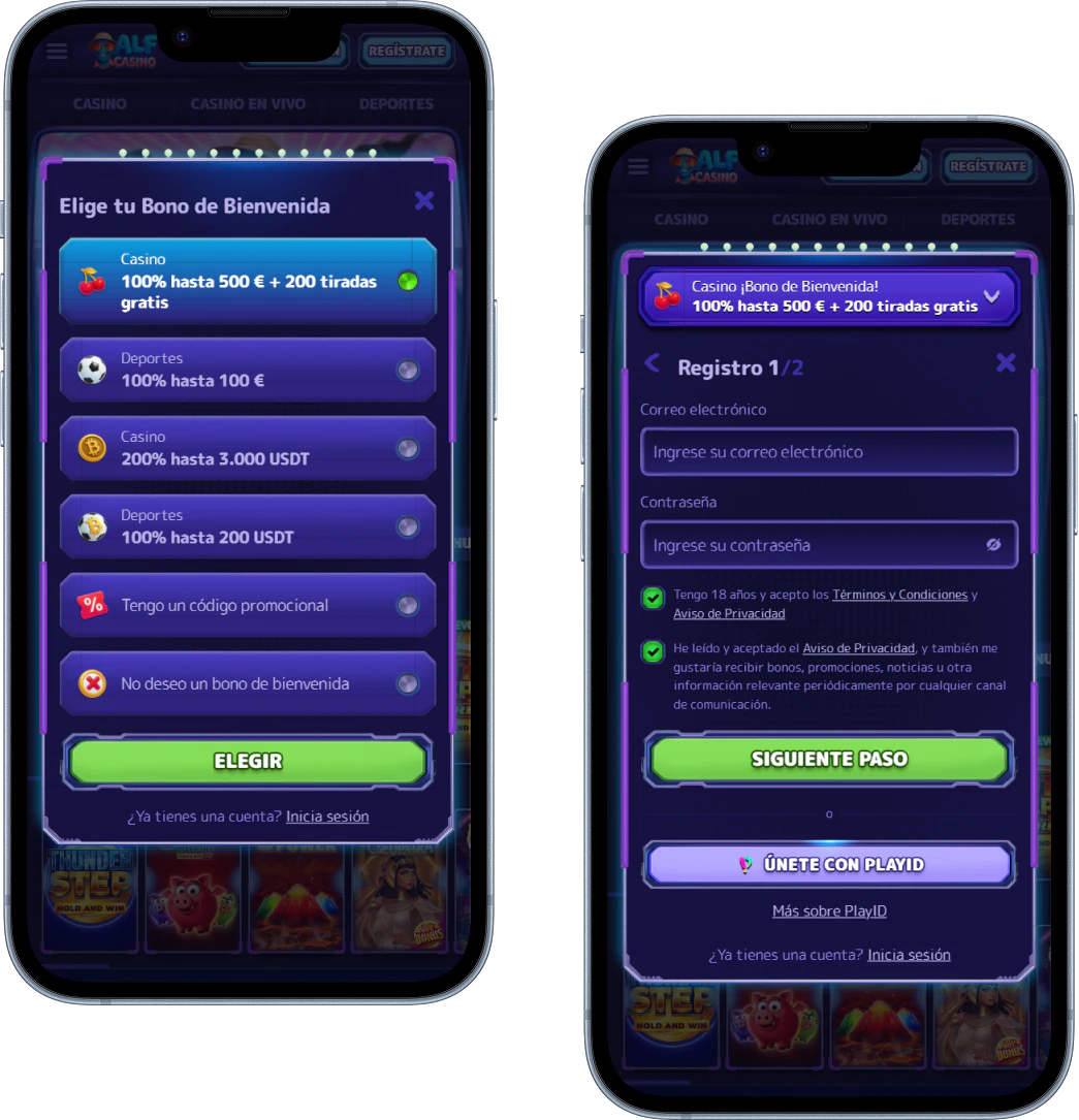 Registro y acceso a Alf Casino